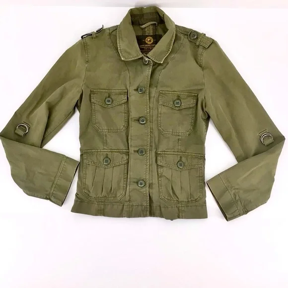 Lucky Brand Olive Green Jacket Utility Standard Issue Military Size XS - Picture 1 of 12